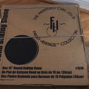 Pampered Chef 15 inch round baking stone.